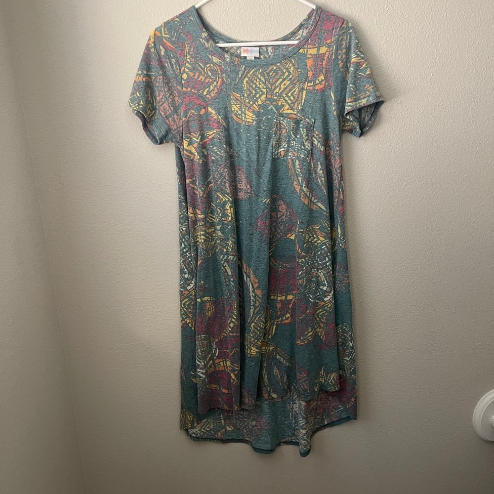 Colorful Patterned Short Sleeve Dress